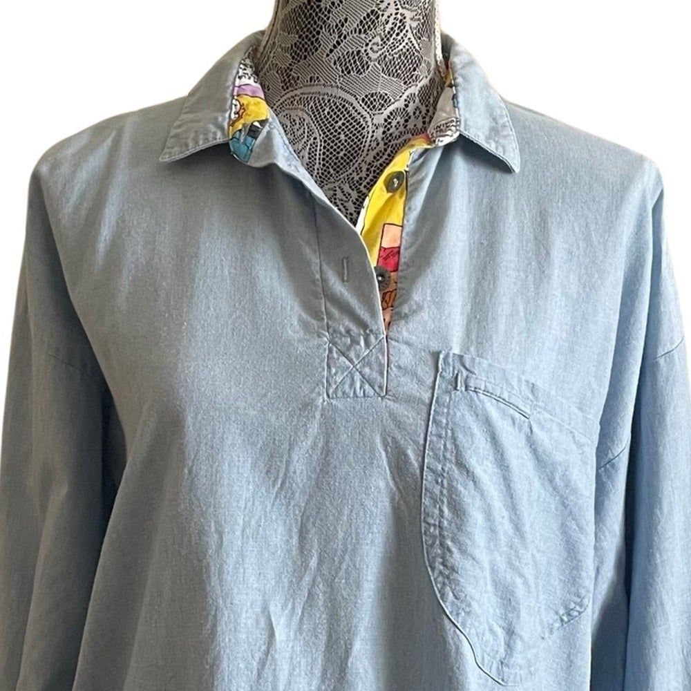 Vintage Lillie Langtry Cotton Shirt With Comic Print Details - Picture 4 of 8